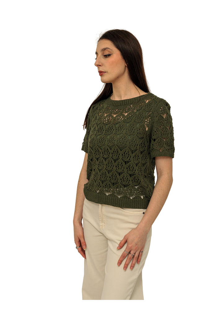 Maglia mezza manica in cordonetto