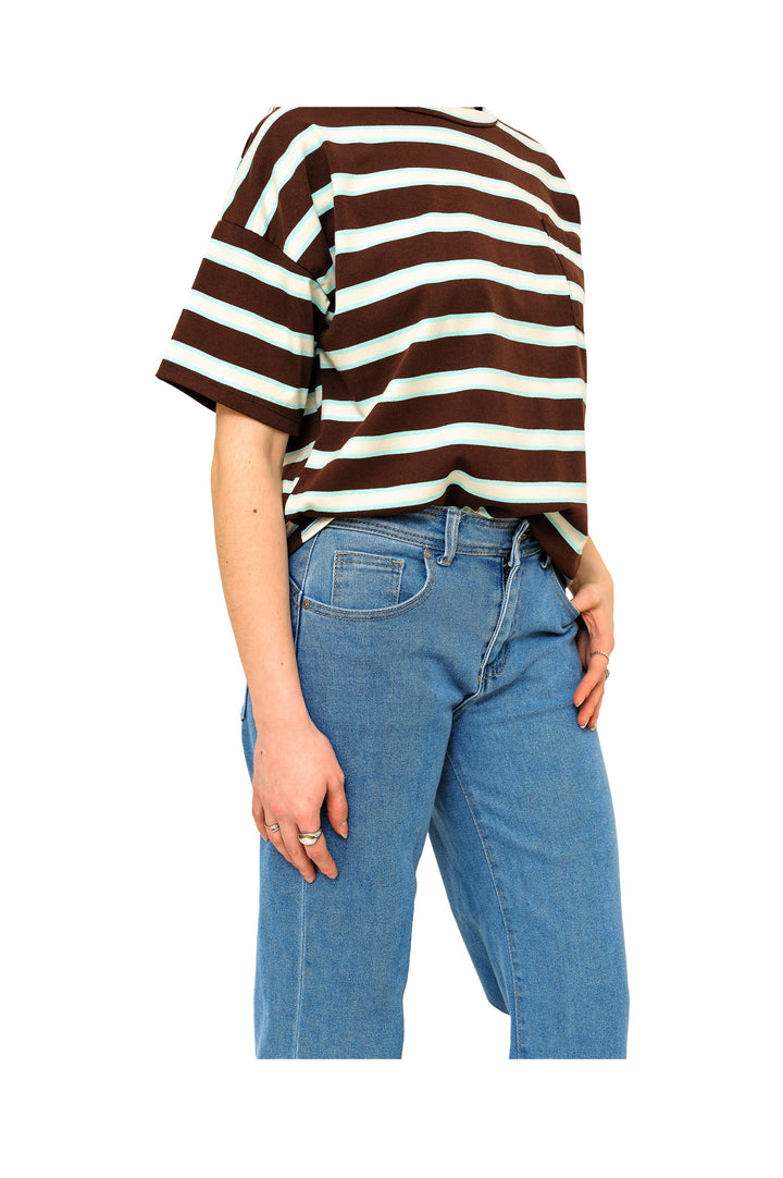 T-shirt a righe con taschino