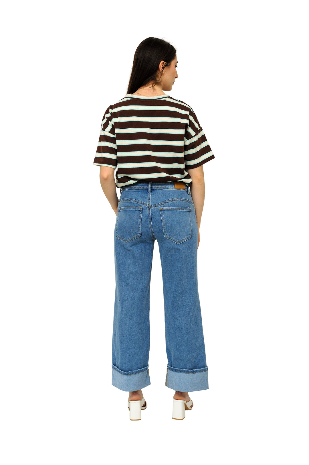 Jeans risvolto gamba larga