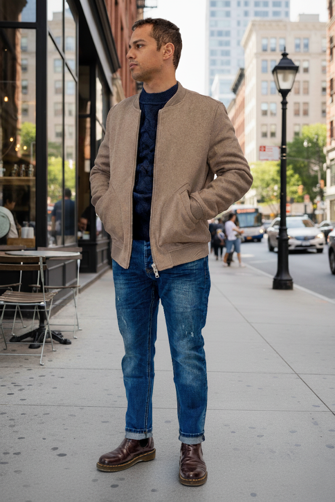 Bomber Sartoriale in Panno di Misto Lana