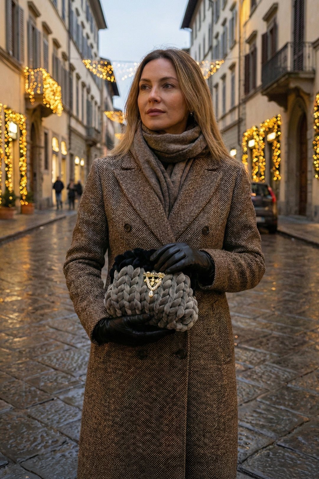 Clutch media bicolor "Audrey"