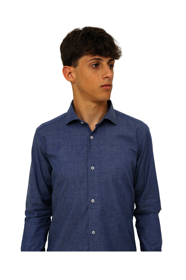 Camicia cotone effetto fiammato