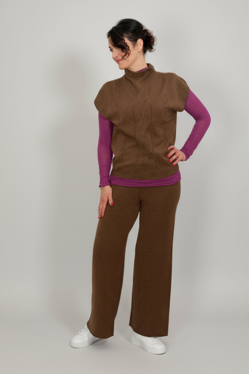 completo in maglia gilet