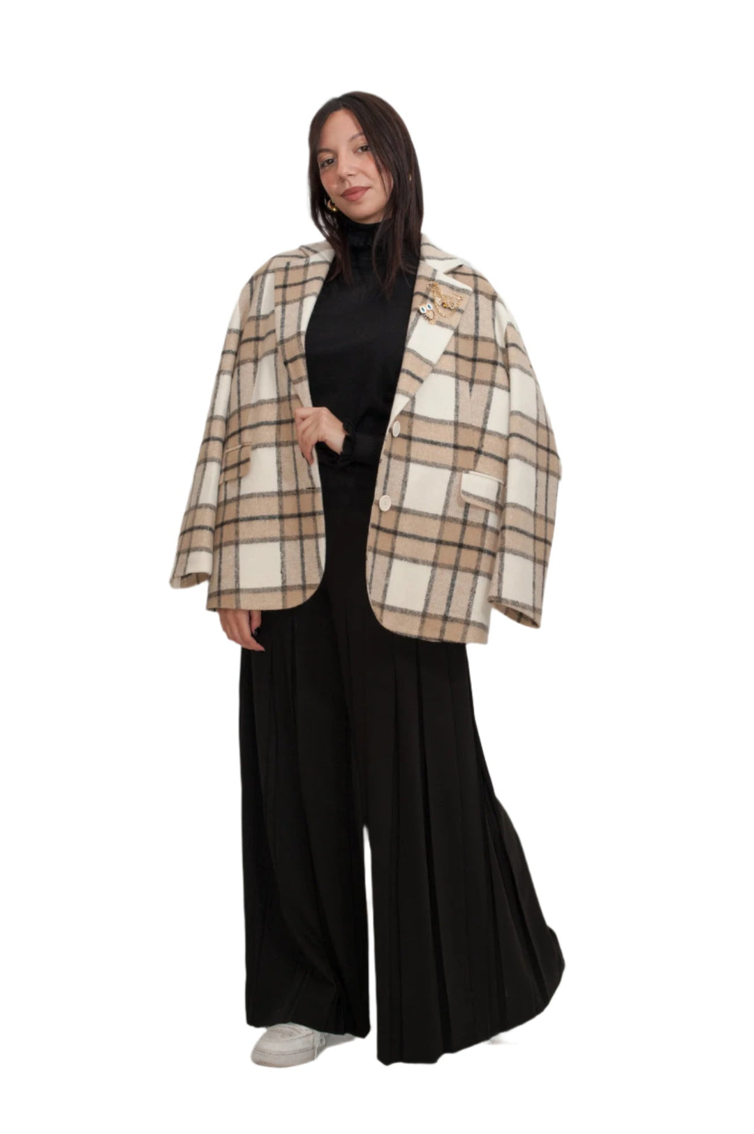 Giacca cappotto con spilla