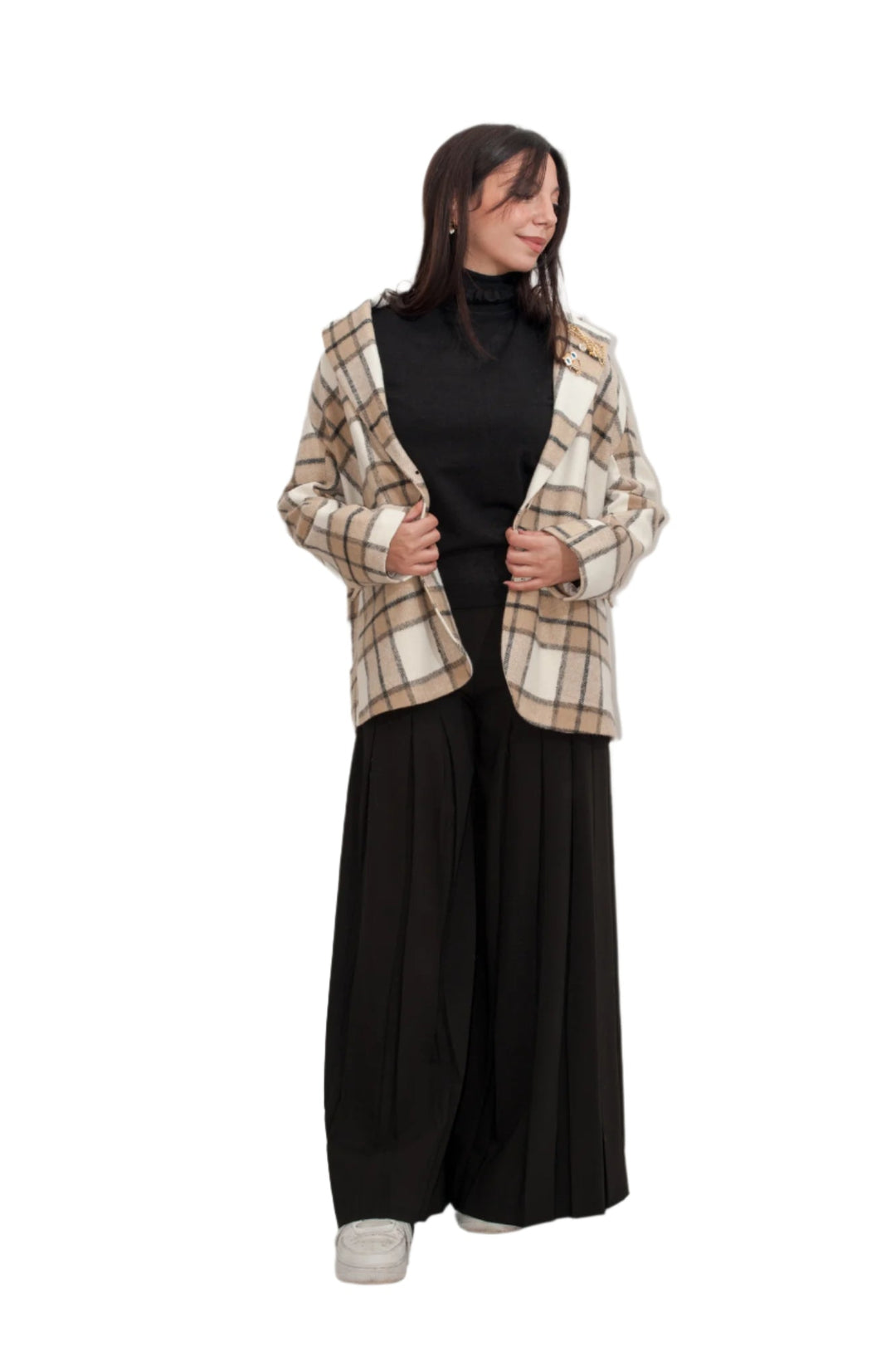 Giacca cappotto con spilla