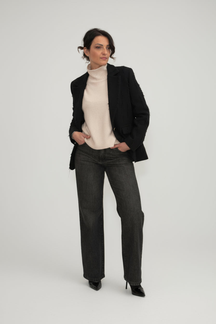 Giacca cotone effetto graffiato