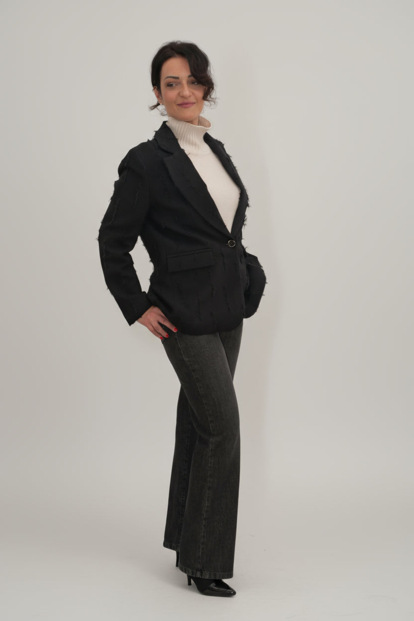 Giacca cotone effetto graffiato