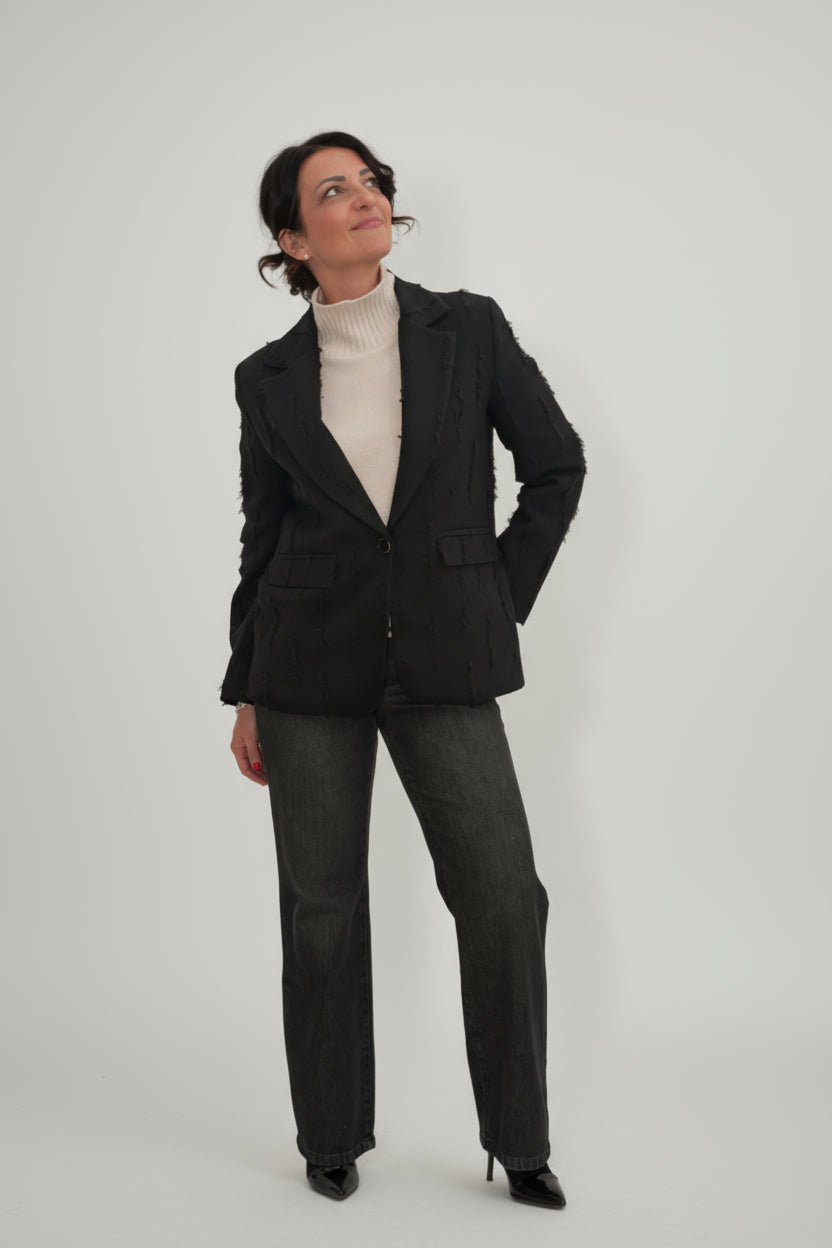 Giacca cotone effetto graffiato