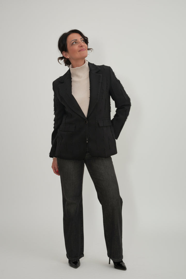 Giacca cotone effetto graffiato