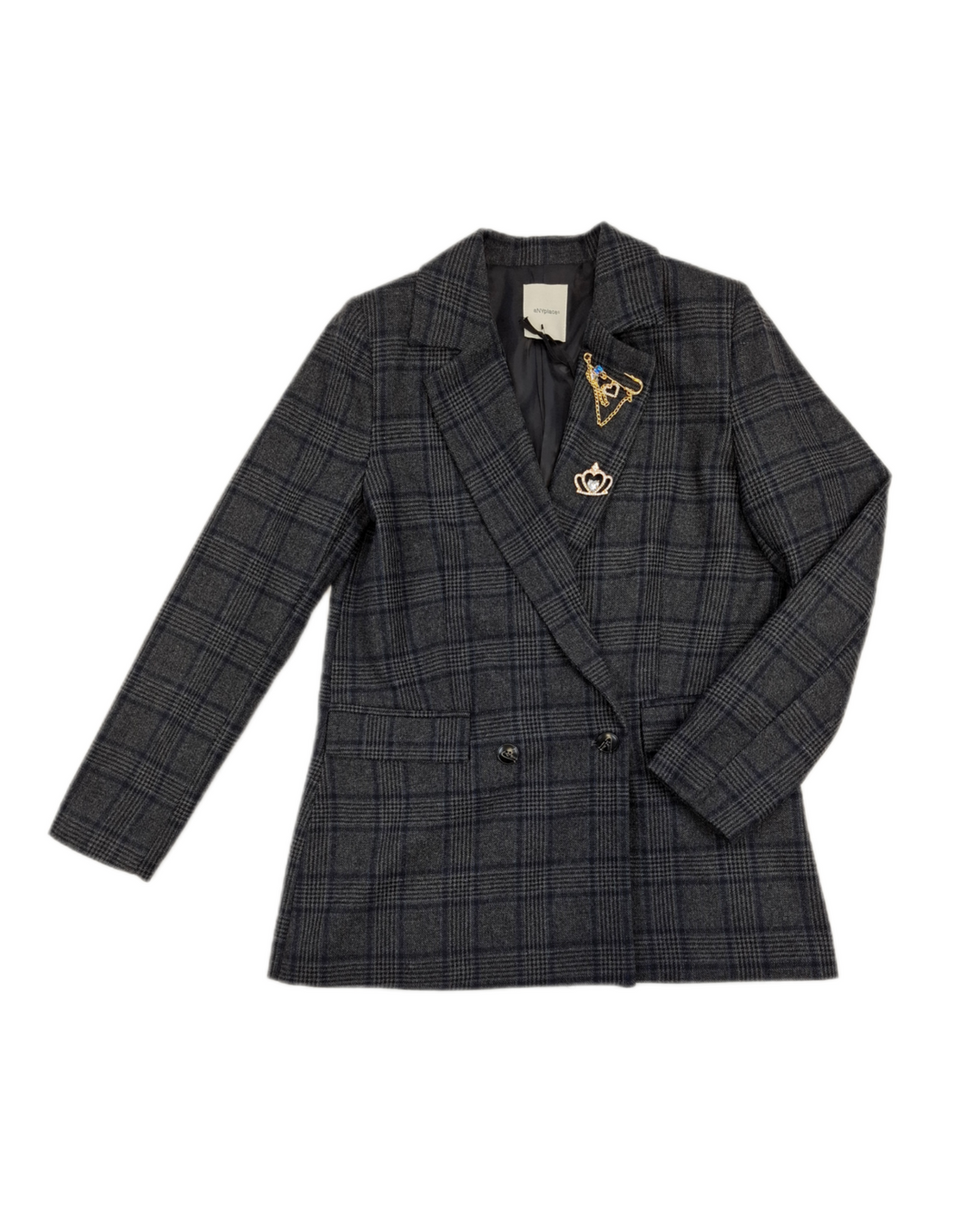 Giacca flanella con spille