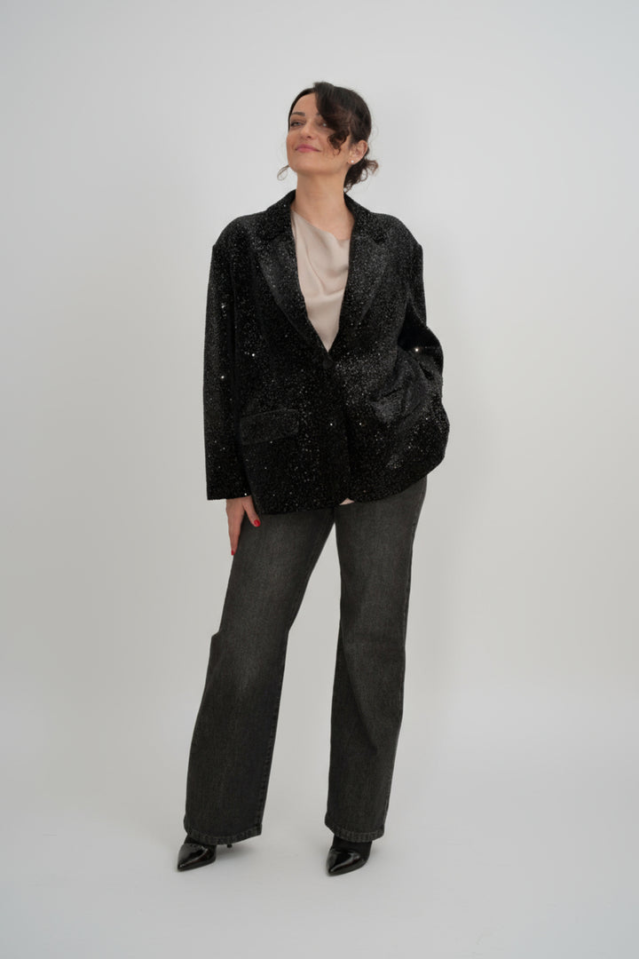Giacca oversize paillettes