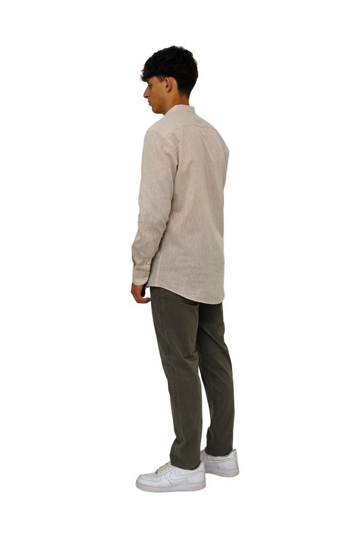 Camicia in lino collo alla coreana