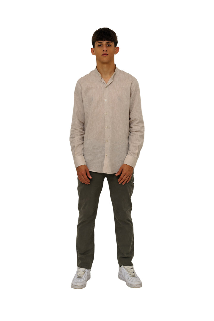 Camicia in lino collo alla coreana