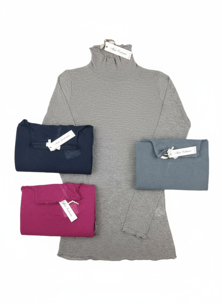 Maglia collo alto misto cashmere