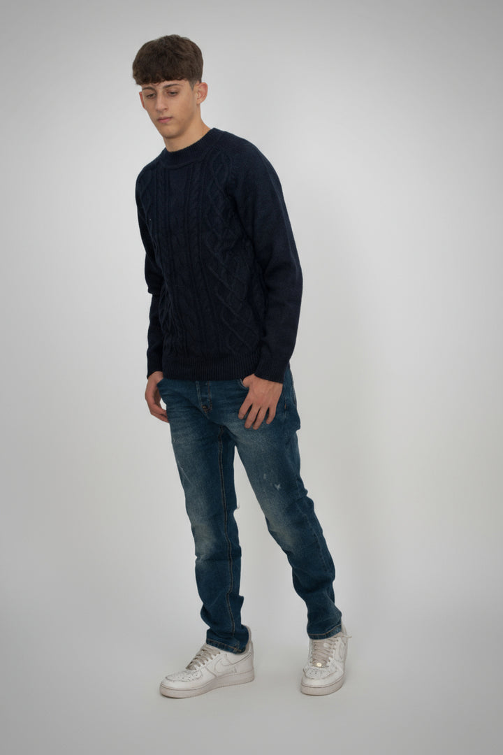 Maglione lavorato jeans uomo