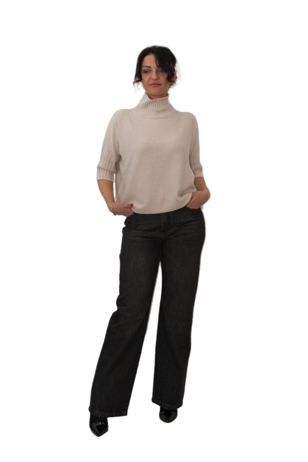 Maglione manica tre quarti