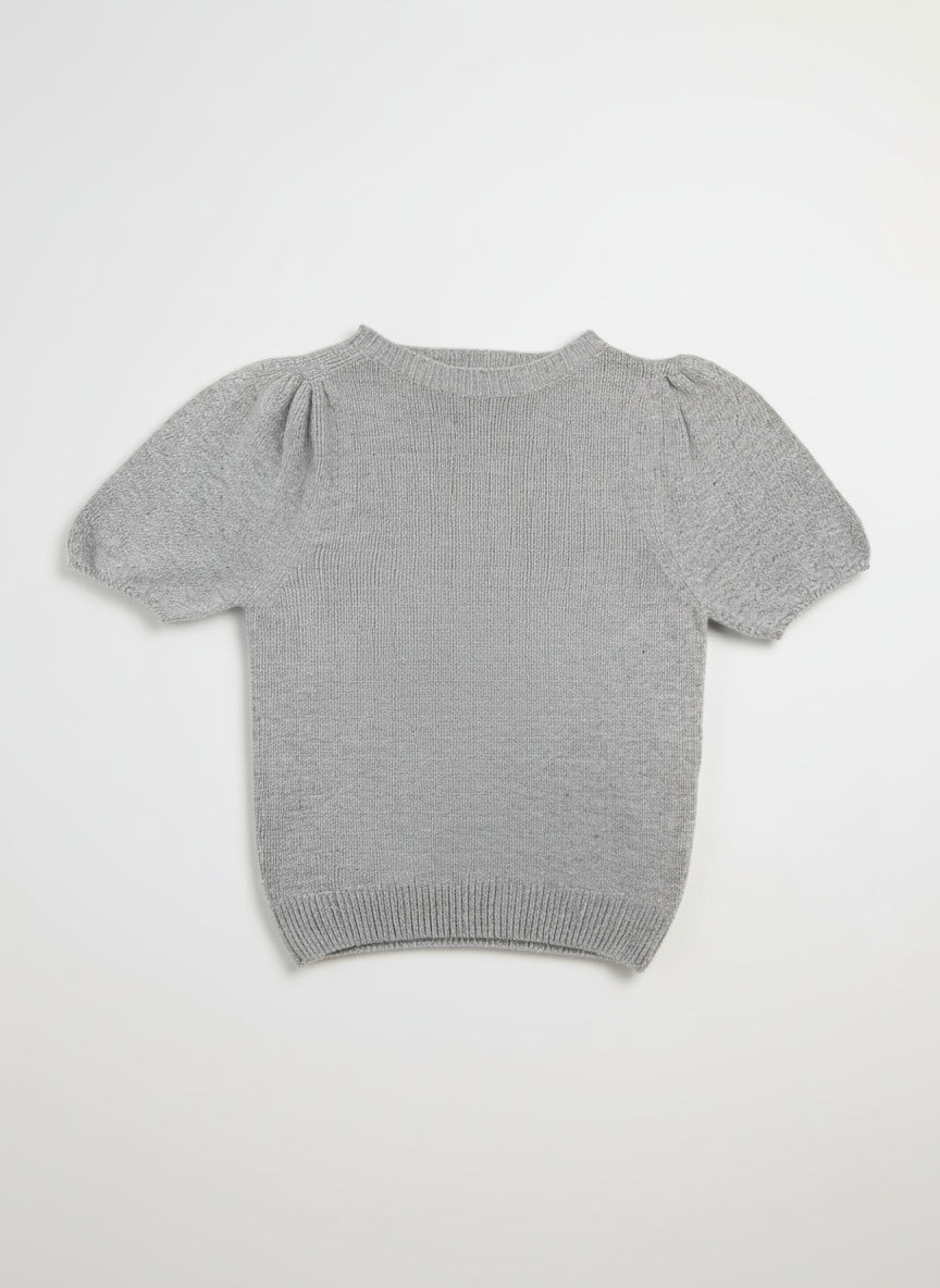 Maglione pettinato manica a sbuffo