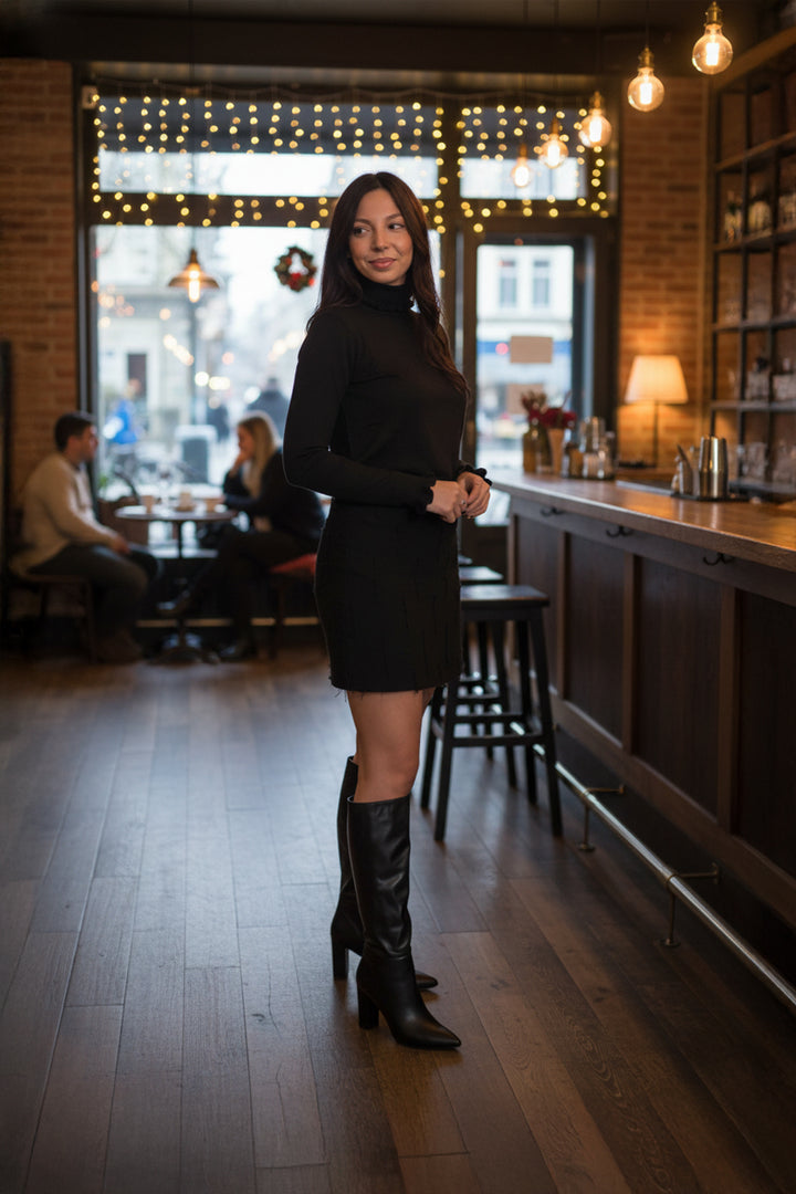 Minigonna Nera Sfrangiata