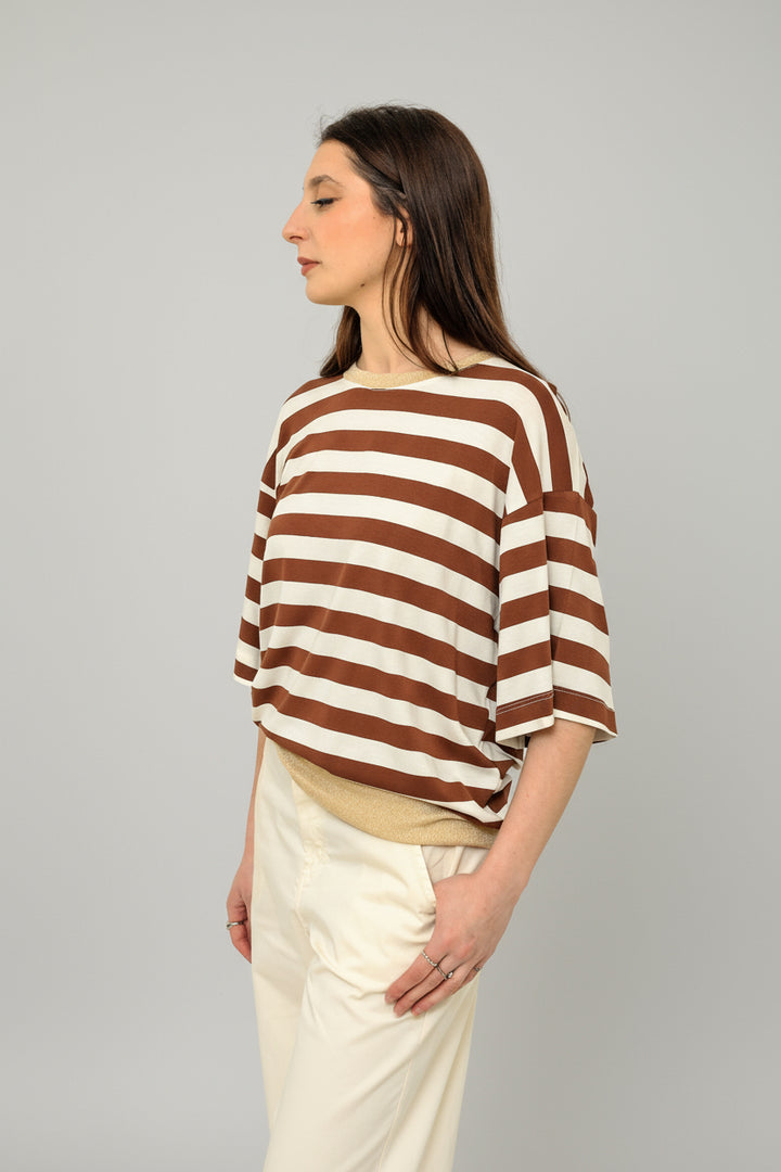 Maglia a righe fascia lurex