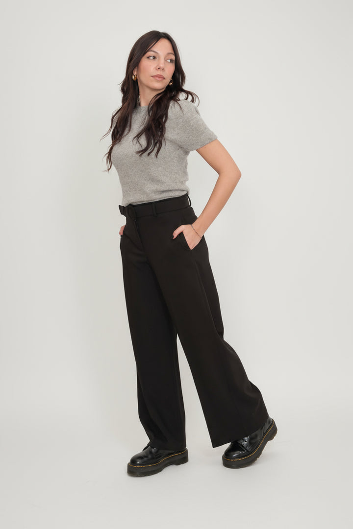 Pantalone con cintura in tessuto