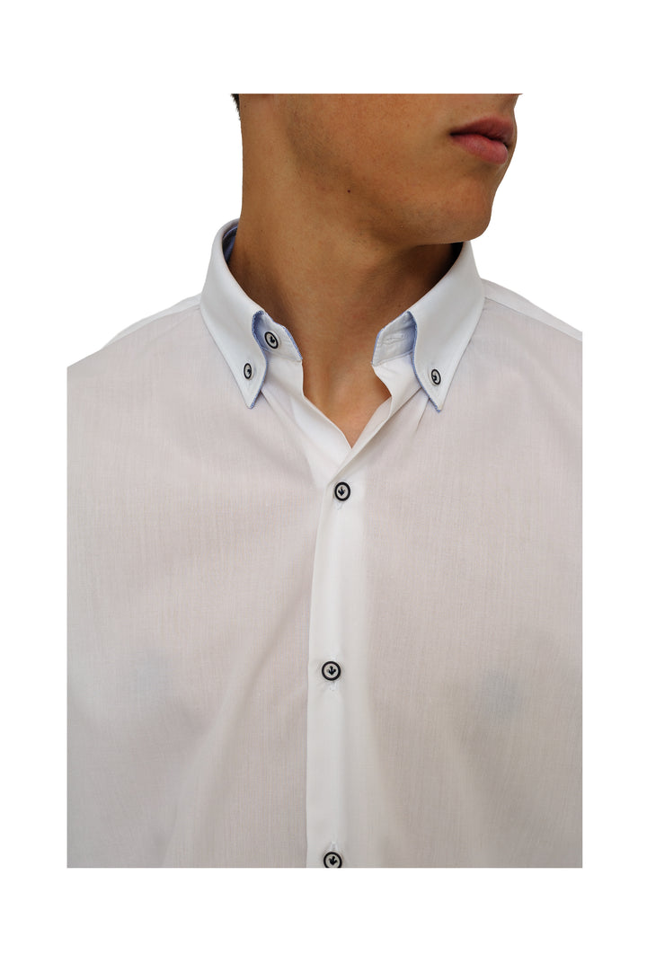 Camicia button down regular fit bottoni a contrasto