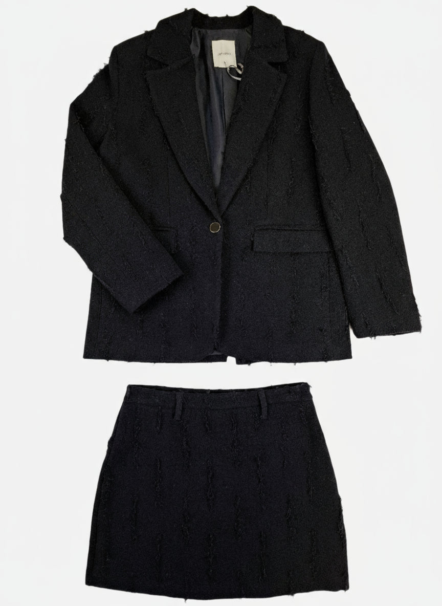 Minigonna Nera Sfrangiata