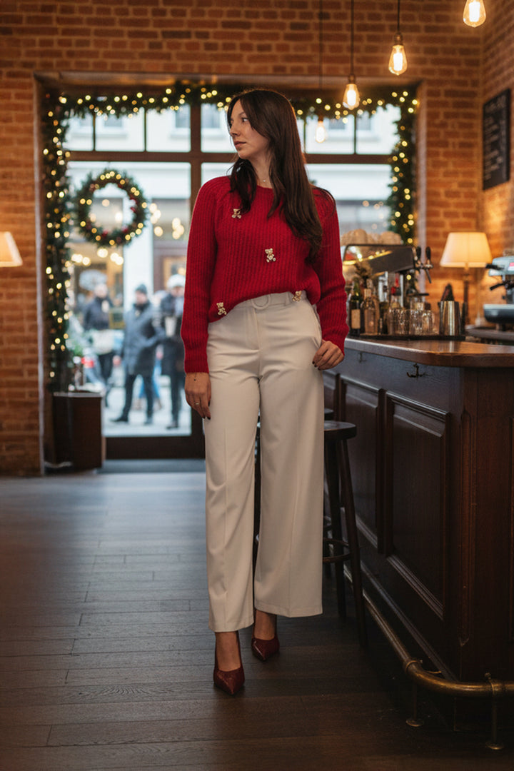 Maglia Mohair Applicazioni Orsetto