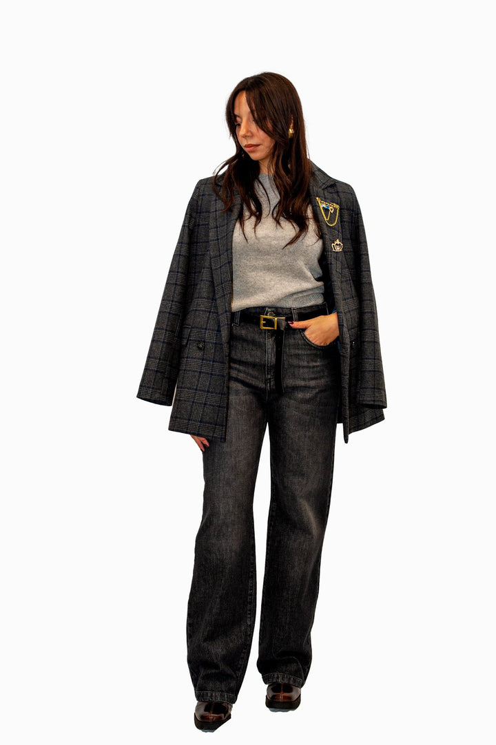 Giacca flanella con spille